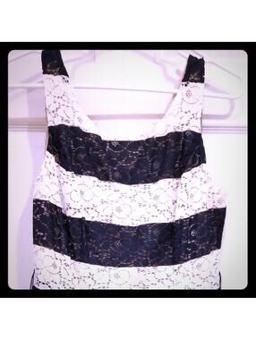 BOLD Navy White Sleeveless Picnic Dress